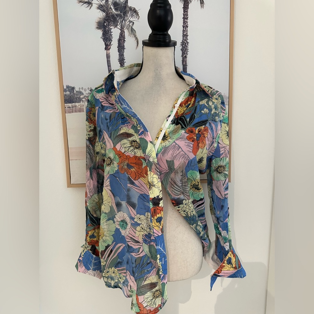 Jean-Pierre Klifa Floral Button Down - Blue Multi